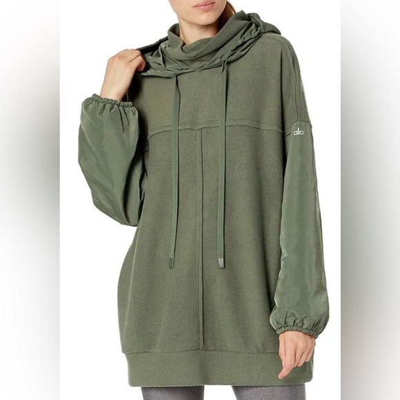 ALO Yoga Mixed Media Pullover Fleece size Small - Picture 2 of 8